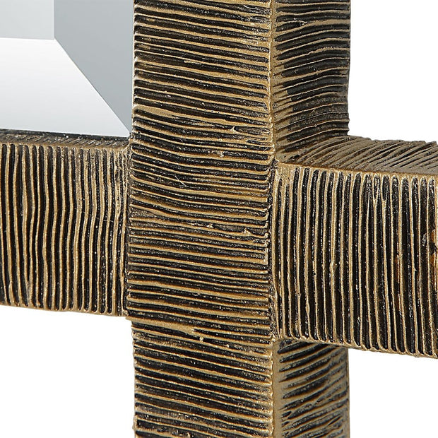 Uttermost Abanu Ribbed Antique Gold Tall Mirror