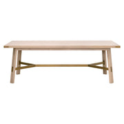 Essentials For Living Klein Dining Table ~ Light Honey Oak, Brushed Gold