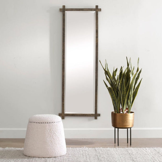 Uttermost Abanu Ribbed Antique Gold Tall Mirror
