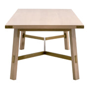 Essentials For Living Klein Dining Table ~ Light Honey Oak, Brushed Gold