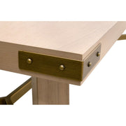 Essentials For Living Klein Dining Table ~ Light Honey Oak, Brushed Gold
