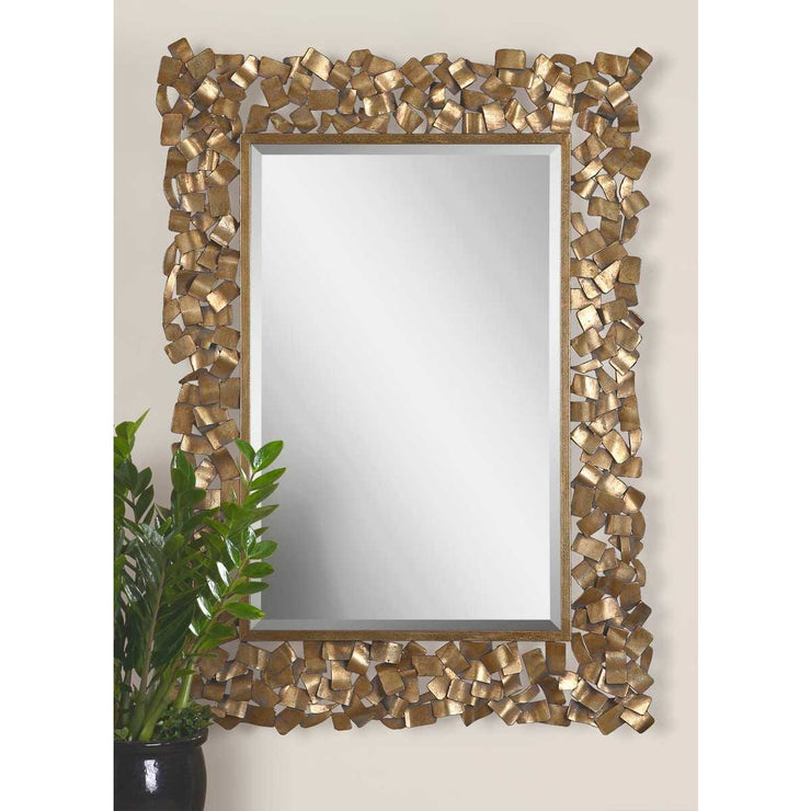 Uttermost Capulin Antique Gold Metal Strip Mirror