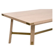 Essentials For Living Klein Dining Table ~ Light Honey Oak, Brushed Gold