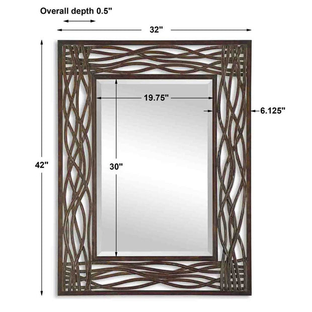 Uttermost Dorigrass Golden Brown Mirror