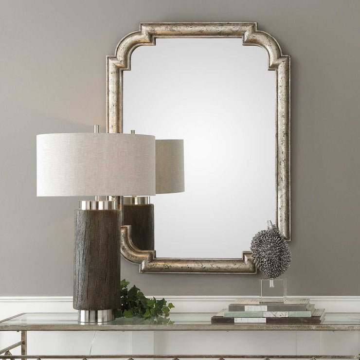 Uttermost Calanna Traditional Distressed Silver Leaf Mirror