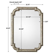 Uttermost Calanna Traditional Distressed Silver Leaf Mirror