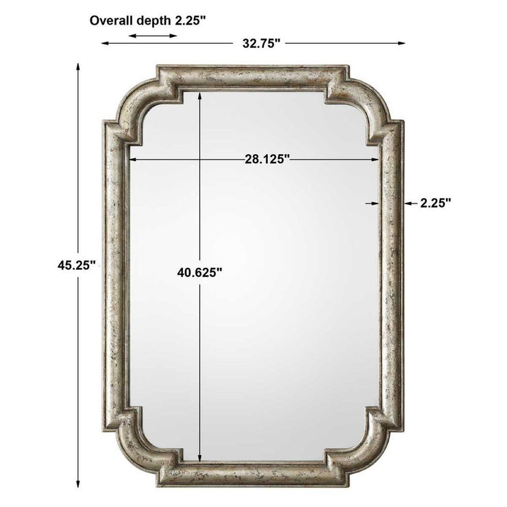 Uttermost Calanna Traditional Distressed Silver Leaf Mirror