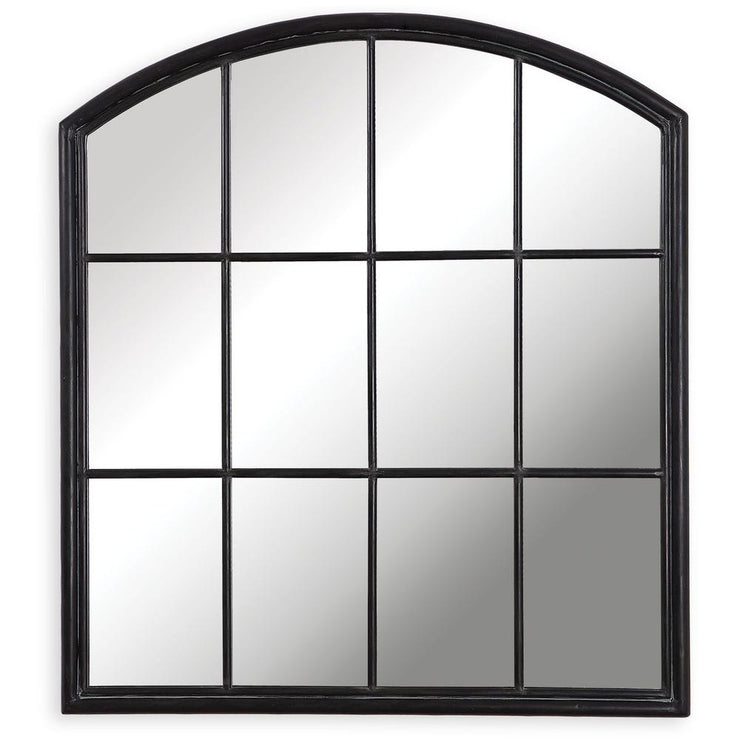 Uttermost Lyda Distressed Black Arch Window Pane Mirror