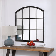 Uttermost Lyda Distressed Black Arch Window Pane Mirror