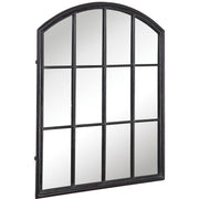 Uttermost Lyda Distressed Black Arch Window Pane Mirror
