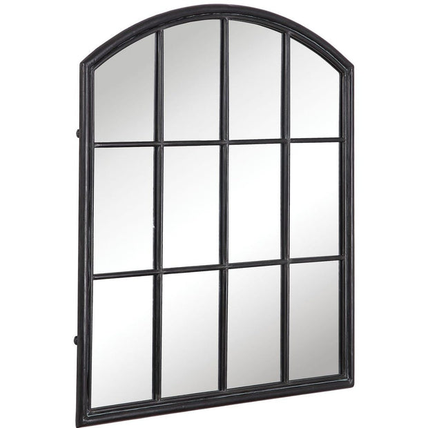 Uttermost Lyda Distressed Black Arch Window Pane Mirror