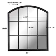 Uttermost Lyda Distressed Black Arch Window Pane Mirror