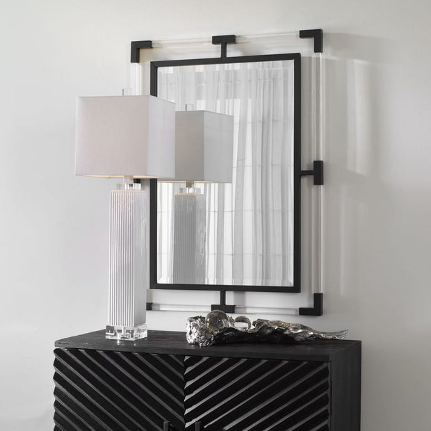 Uttermost Balkan Matte Black Mirror