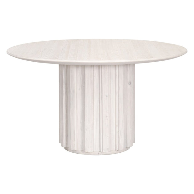 Essentials For Living Roma 54” Round Dining Table ~ White Wash Pine