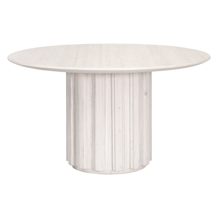 Essentials For Living Roma 54” Round Dining Table ~ White Wash Pine