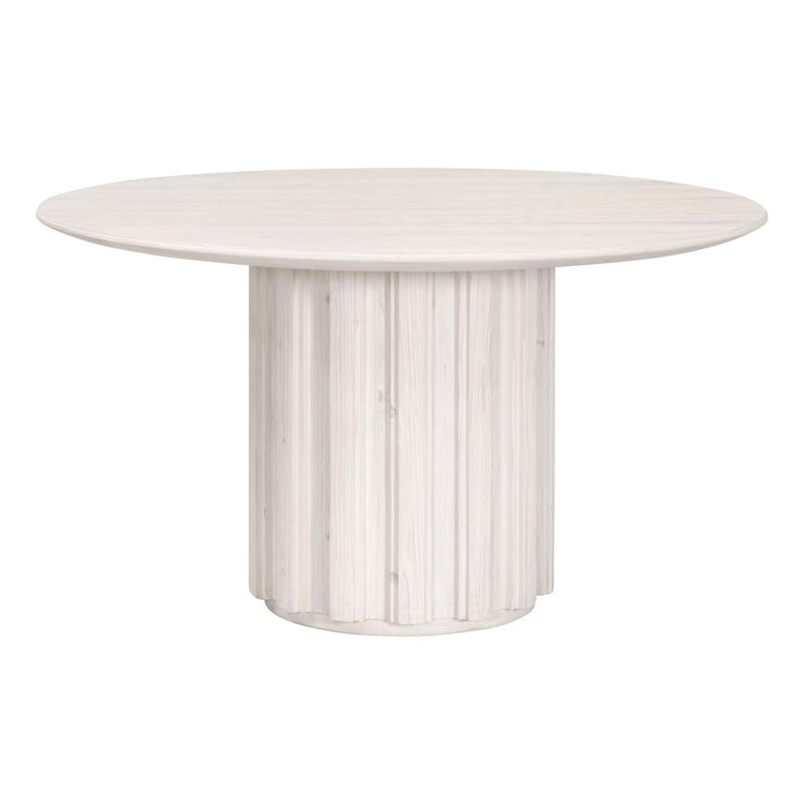 Essentials For Living Roma 54” Round Dining Table ~ White Wash Pine