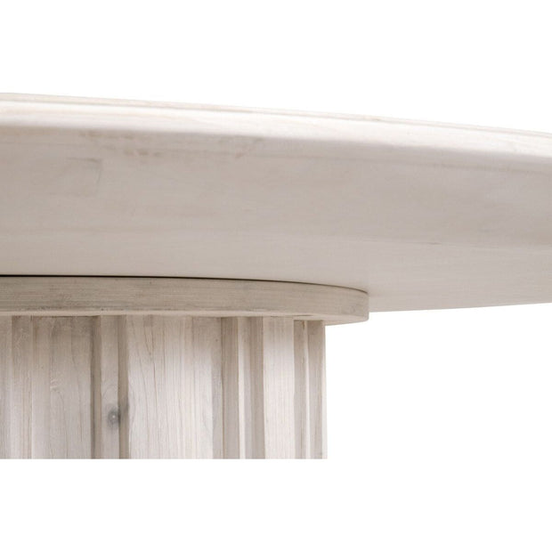 Essentials For Living Roma 54” Round Dining Table ~ White Wash Pine