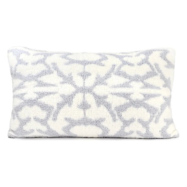 Kashwere Ultra Soft Ice Blue with Crème 16 x 28 Plush Damask Pillow