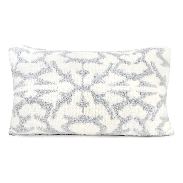 Kashwere Ultra Soft Stone with Crème 16 x 28 Plush Damask Pillow