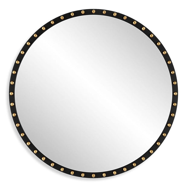 Uttermost Sele Matte Black Oversized Round Mirror