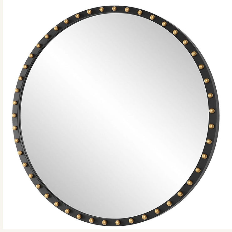 Uttermost Sele Matte Black Oversized Round Mirror