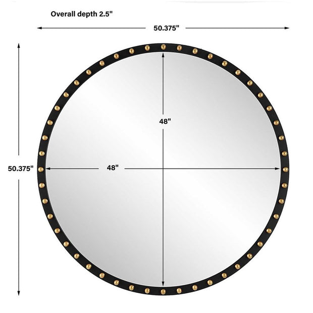 Uttermost Sele Matte Black Oversized Round Mirror