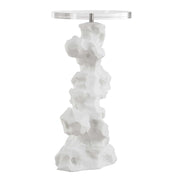 Uttermost Remnant White Stone With Crystal Top Drink Table