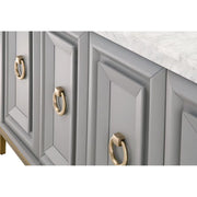 Essentials For Living Azure Carrera White Carrera Marble Dove Gray With Brushed Gold Media Sideboard