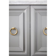 Essentials For Living Azure Carrera White Carrera Marble Dove Gray With Brushed Gold Media Sideboard