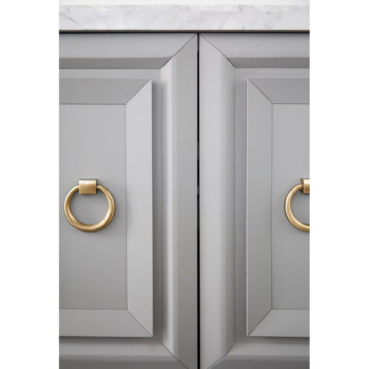 Essentials For Living Azure Carrera White Carrera Marble Dove Gray With Brushed Gold Media Sideboard