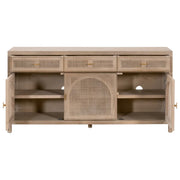 Essentials For Living Cane Smoke Gray Oak With Smoke Gray Cane Media Sideboard