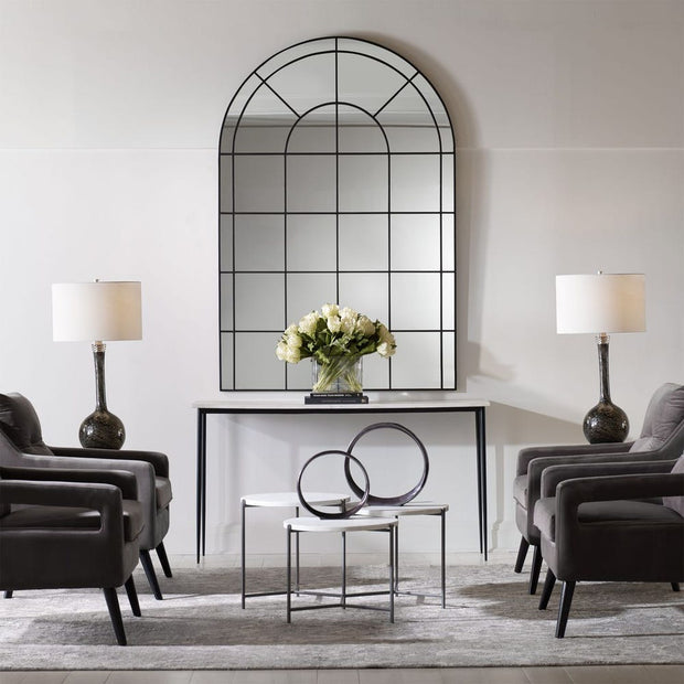 Uttermost Grantola Satin Black Arch Mirror