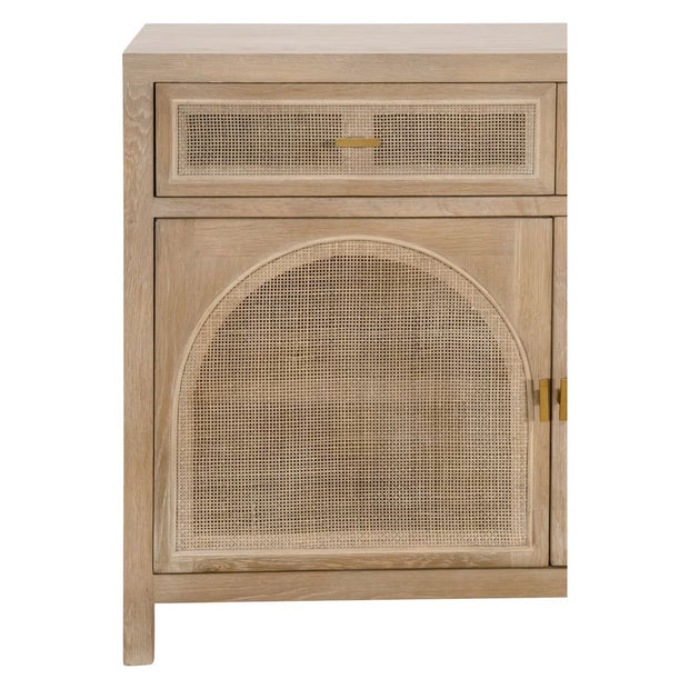 Essentials For Living Cane Smoke Gray Oak With Smoke Gray Cane Media Sideboard
