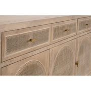 Essentials For Living Cane Smoke Gray Oak With Smoke Gray Cane Media Sideboard