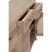 Essentials For Living Cane Smoke Gray Oak With Smoke Gray Cane Media Sideboard