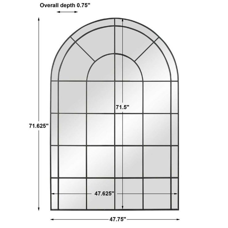 Uttermost Grantola Satin Black Arch Mirror
