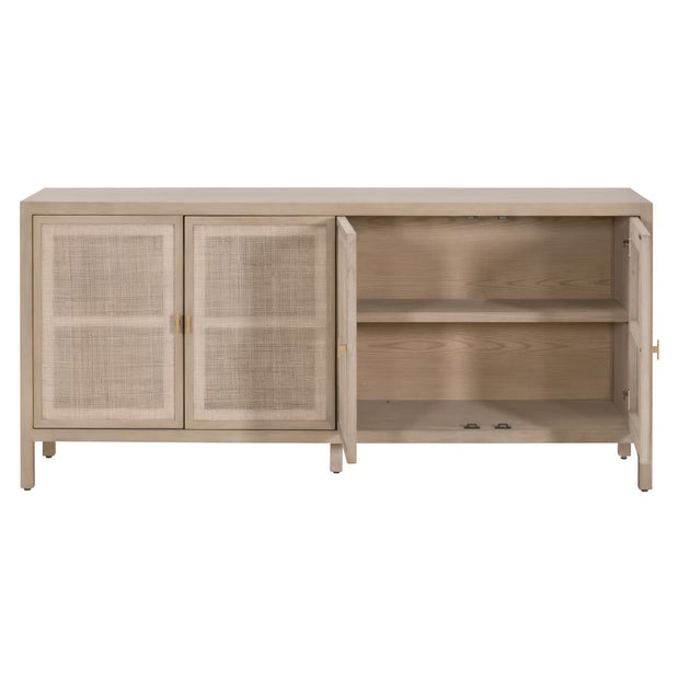 Essentials For Living Carina Smoke Gray Oak With Smoke Gray Cane Media Sideboard
