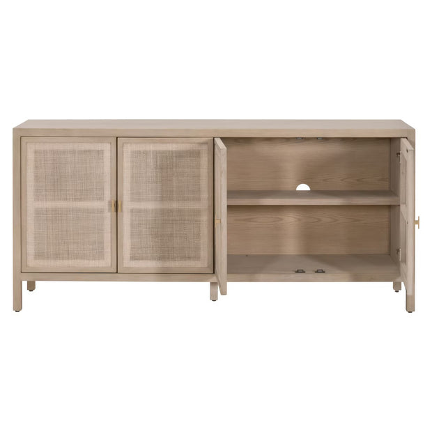 Essentials For Living Carina Smoke Gray Oak With Smoke Gray Cane Media Sideboard