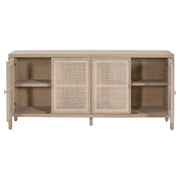 Essentials For Living Carina Smoke Gray Oak With Smoke Gray Cane Media Sideboard
