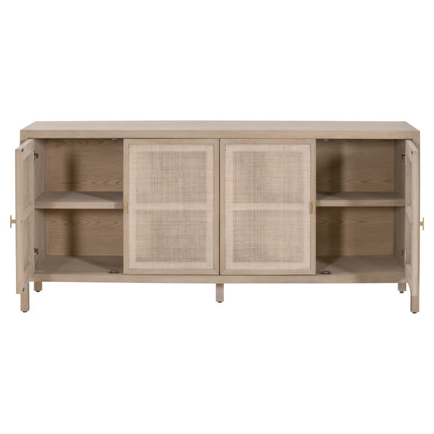Essentials For Living Carina Smoke Gray Oak With Smoke Gray Cane Media Sideboard