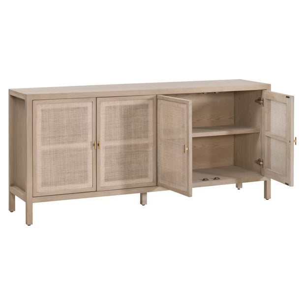 Essentials For Living Carina Smoke Gray Oak With Smoke Gray Cane Media Sideboard