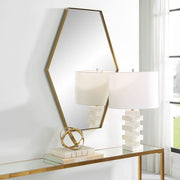 Uttermost Ankara Hexagon Brushed Brass Mirror