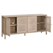 Essentials For Living Carina Smoke Gray Oak With Smoke Gray Cane Media Sideboard