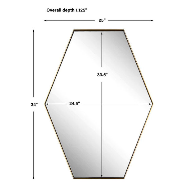 Uttermost Ankara Hexagon Brushed Brass Mirror