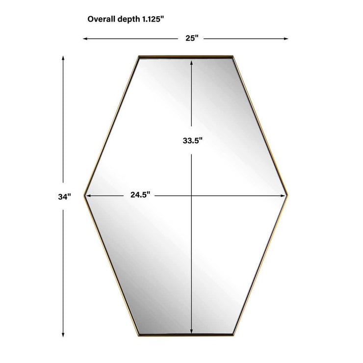Uttermost Ankara Hexagon Brushed Brass Mirror