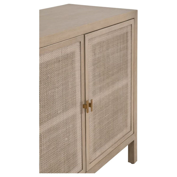 Essentials For Living Carina Smoke Gray Oak With Smoke Gray Cane Media Sideboard