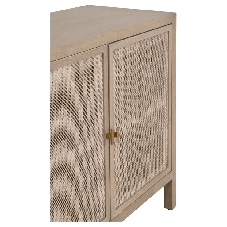 Essentials For Living Carina Smoke Gray Oak With Smoke Gray Cane Media Sideboard
