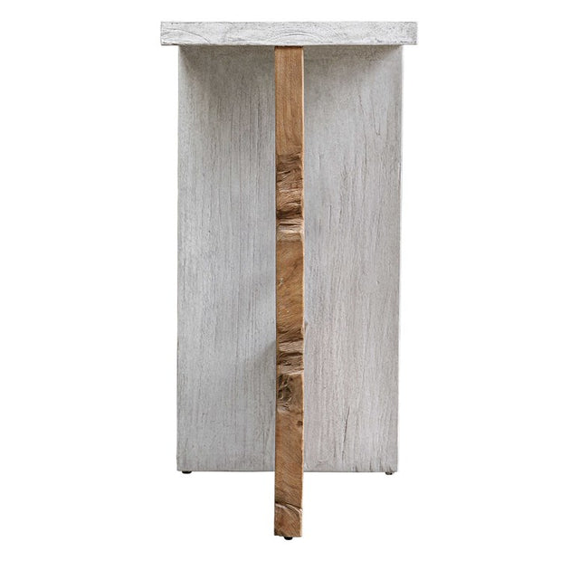 Uttermost Intersect Teak Wood Accent Table