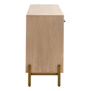Essentials For Living Dwell Light Honey Oak With Brushed Gold Media Sideboard