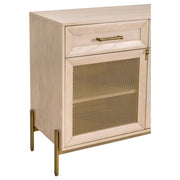 Essentials For Living Dwell Light Honey Oak With Brushed Gold Media Sideboard